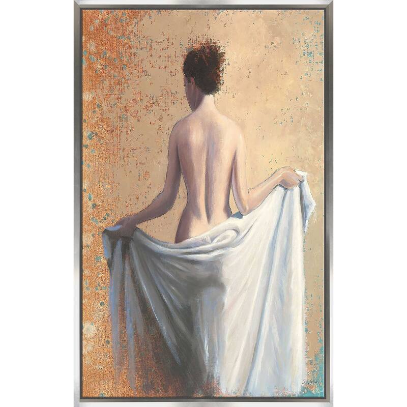 "After the Bath Coral" Print on Floating Canvas