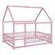 preview thumbnail 3 of 11, Wooden Floor Bed with House Roof Frame