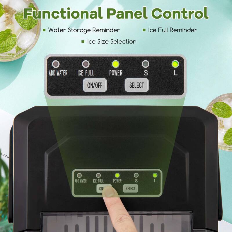 Costway Countertop Ice Maker Portable Ice Making Machine 6-13 Mins 9 - See Details