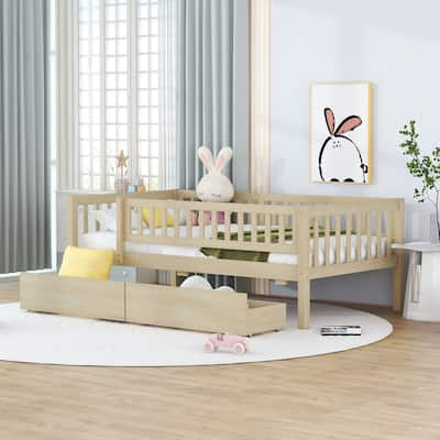 Modern Pine Daybed with Storage Drawers