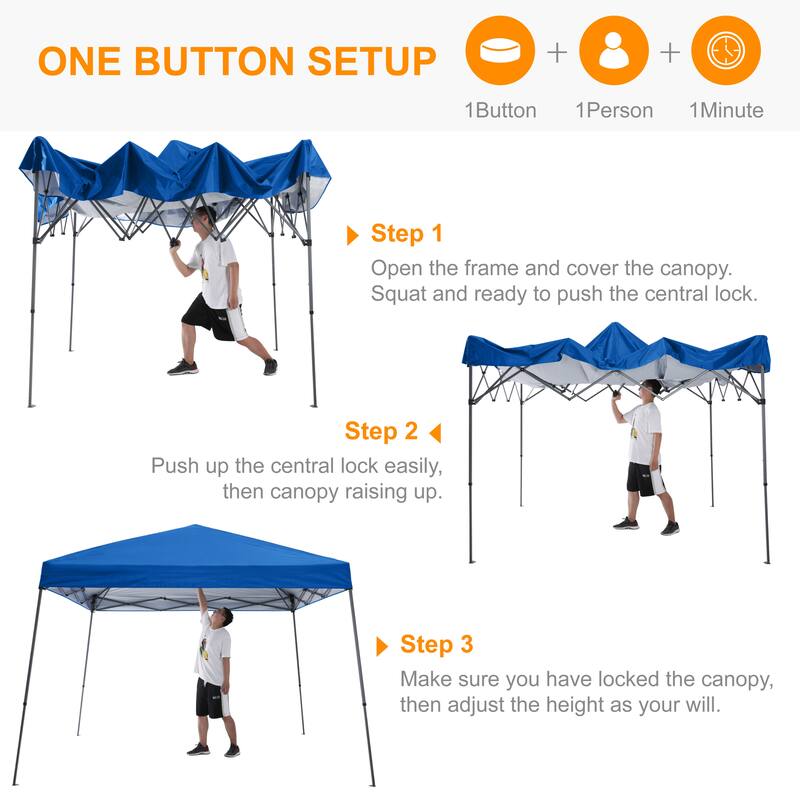 ABCCANOPY Stable Pop up Outdoor Canopy Tent with Sun Wall