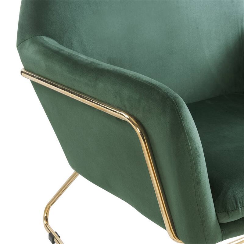 Velvet Accent Chair with Metal Base