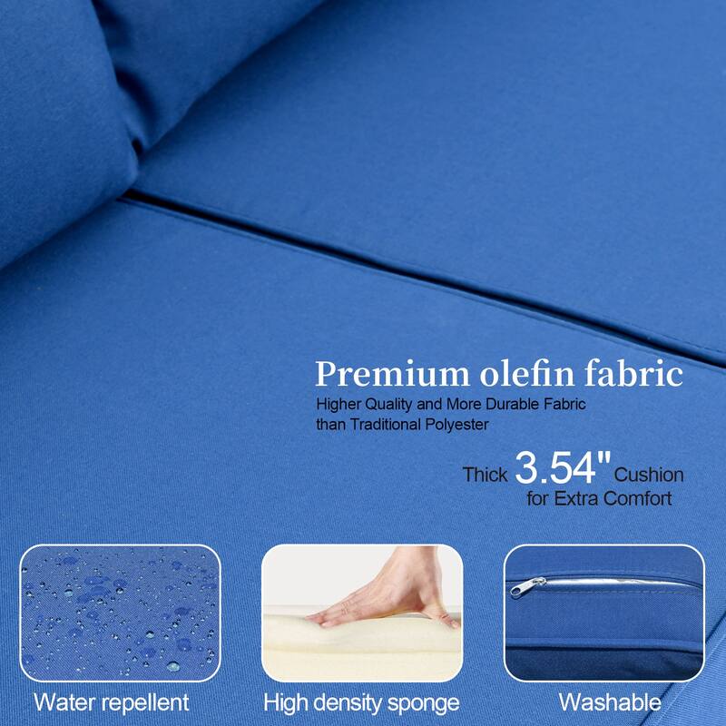 OVIOS 9-piece Patio Wicker Swivel Chair Set With 30" Fire Pit