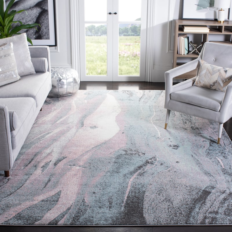 SAFAVIEH Glacier Verity Modern Abstract Area Rug - 9' x 12' - Pink/Blue