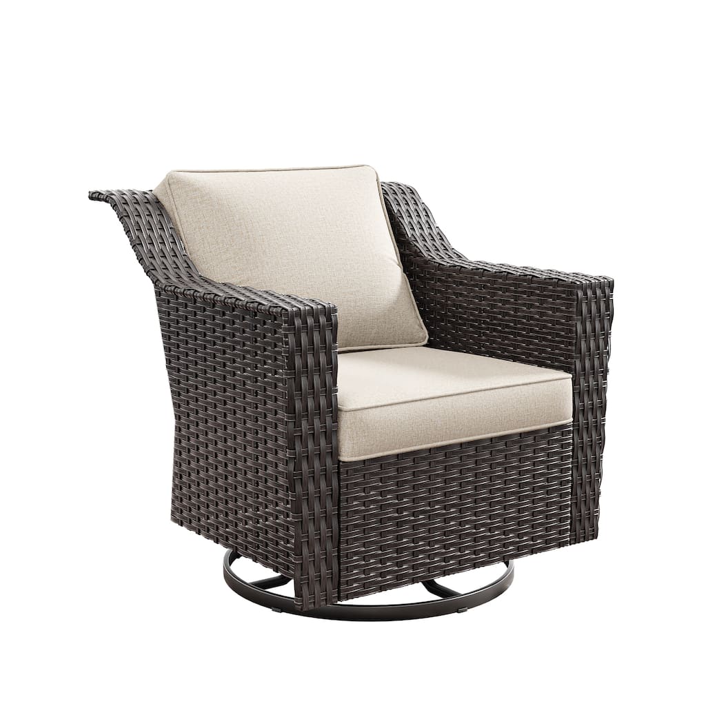 Cozywor Outdoor Patio Swivel Rattan Rocking Wicker Chair - N/A