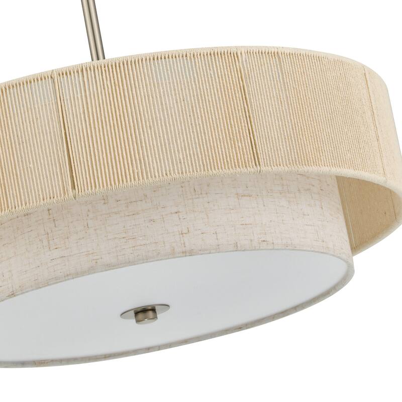 CO-Z 18 in 4-Light Dimmable Semi Flush Mount Fabric Ceiling Light Pendant - 18"