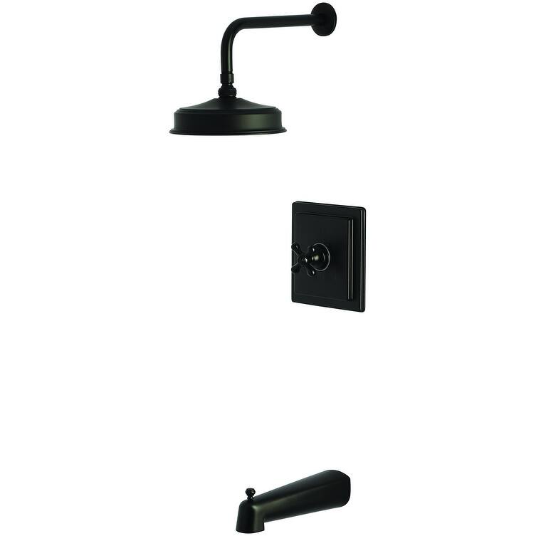 Kingston Brass KB589.AX Revival Tub and Shower Trim Package with 1.8 - Matte Black