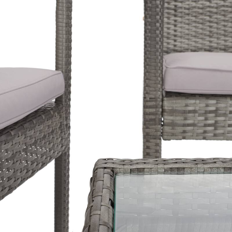 SAFAVIEH Outdoor Sherlyn 4-Piece Conversation Patio Set - 40W x 32D x 24H