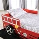 preview thumbnail 7 of 8, Rozo Contemporary Red Speedy Fire Engine Platform Kid Bed by Furniture of America