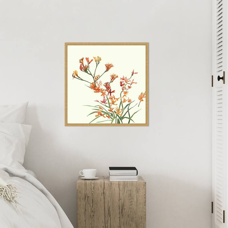 Kangaroo Paw 1 by Elan Studios Framed Canvas Wall Art Print - Sylvie Bright Gold