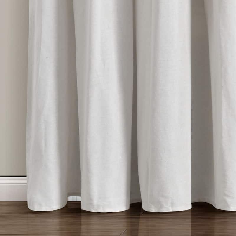 Lush Decor Linen Button Wide Width Single Curtain Panel (1 Panel)