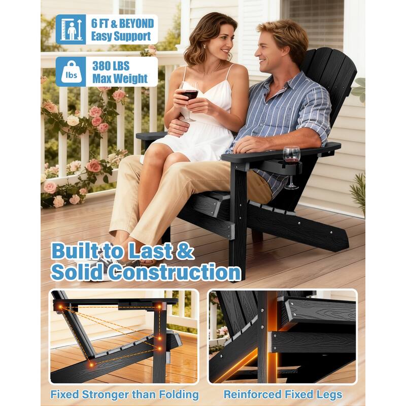 WINSOON All Weather HIPS Outdoor Plastic Adirondack Chairs