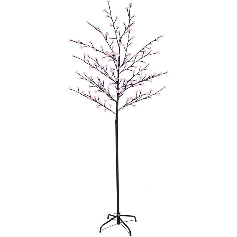 6' Pre-Lit Pink LED Light Sakura Cherry Blossom Flower Artificial Tree