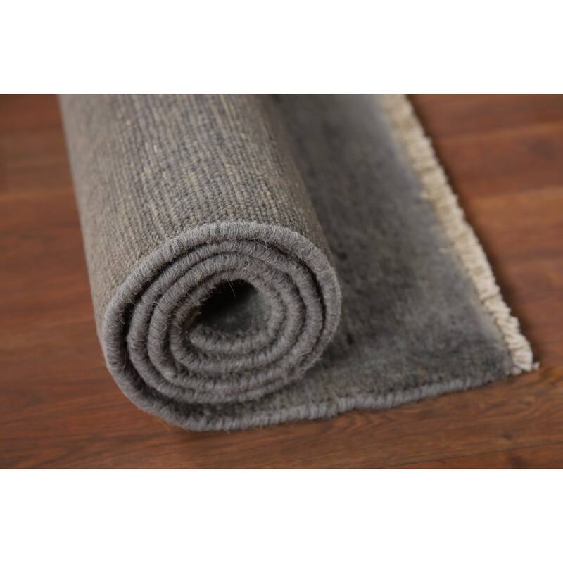 Modern Gray Gabbeh Oriental Foyer Rug Handmade Wool Carpet - 3'3"x 4'6"