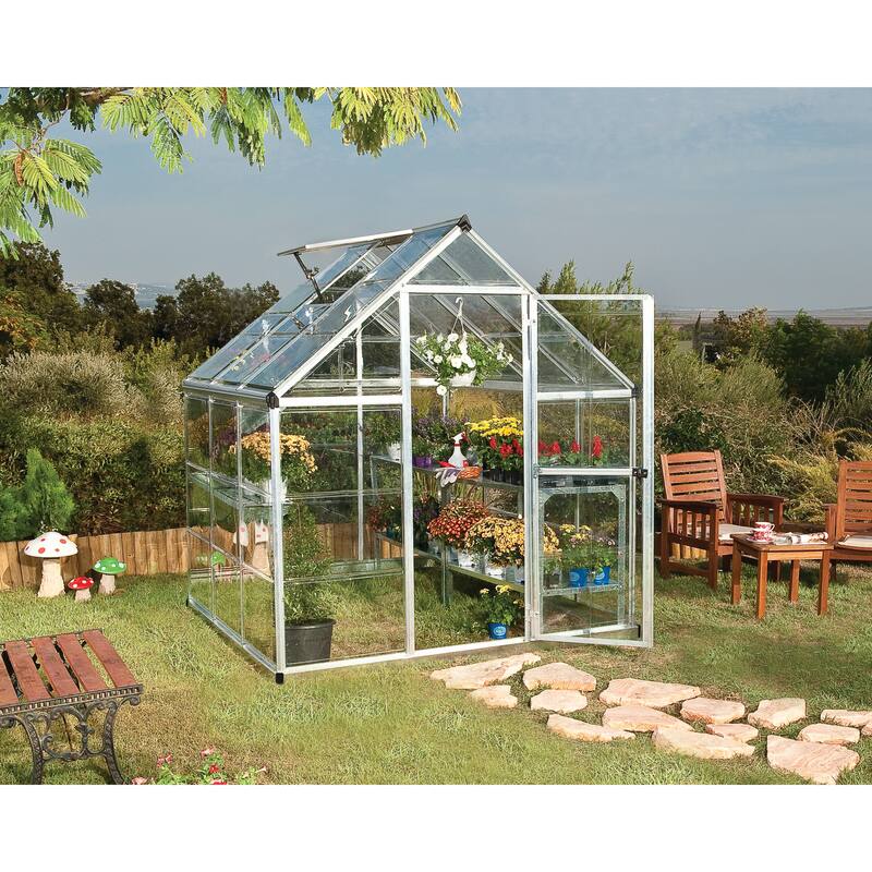 Harmony 6 ft. Silver & Grey /Clear DIY Greenhouse Kit