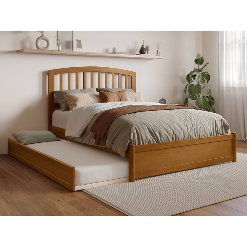 Lucia Platform Bed with Panel Footboard and Twin Trundle