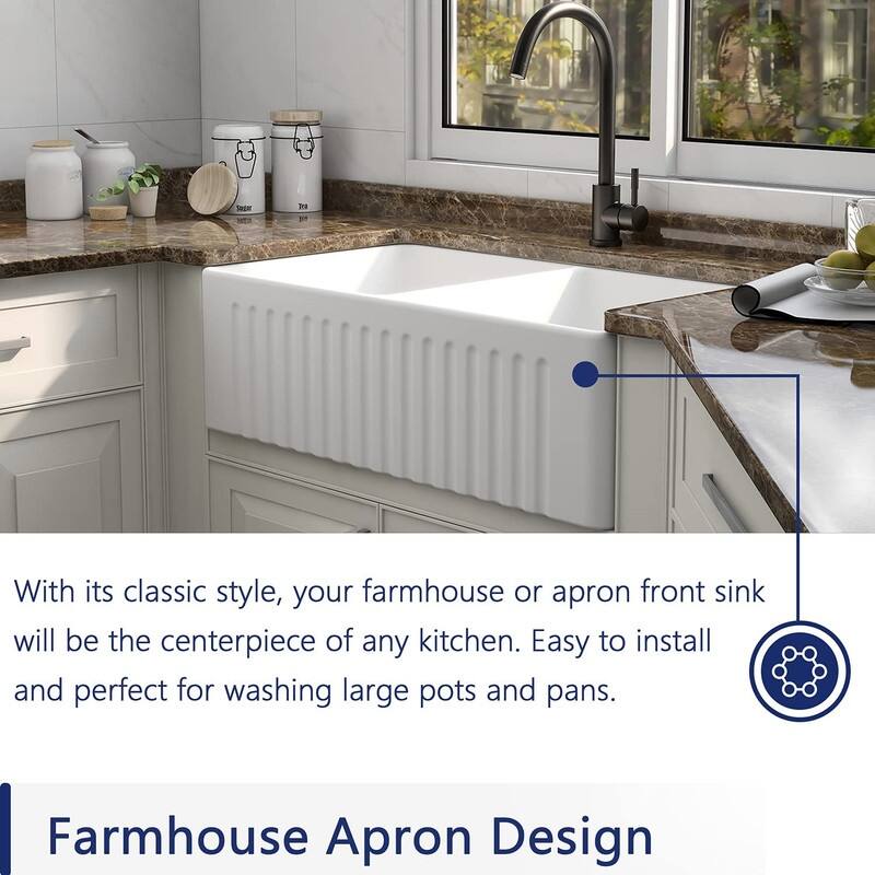 Fireclay Double Basin Farmhouse Kitchen Sink With Grid And Strainer Bed Bath & Beyond 38910732