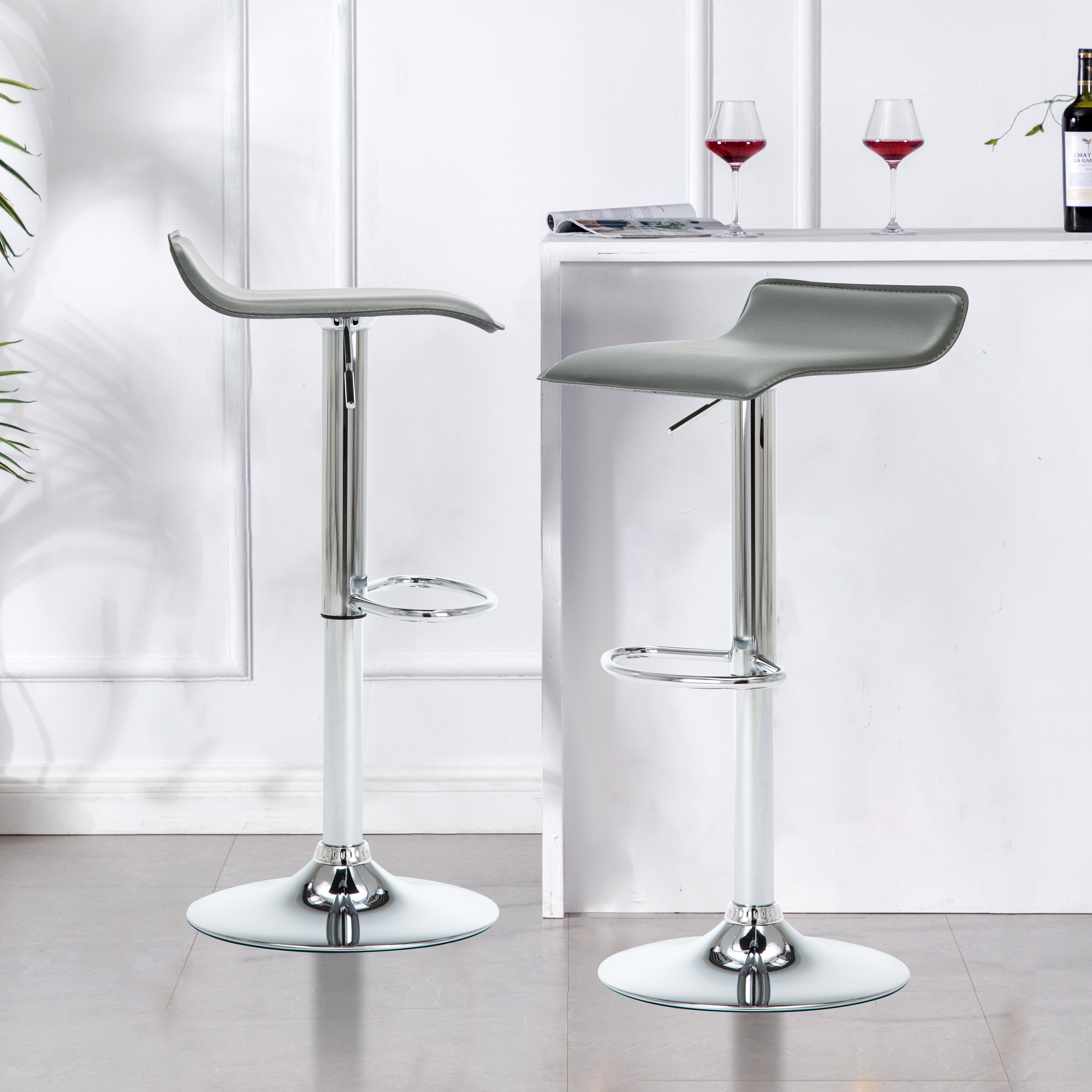 Backless harlow upholstered swivel sales counter stool