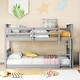 preview thumbnail 2 of 10, Gray Twin over Twin Size Solid Wood Bunk Bed with Ladder and Fence for Kids, Bedroom