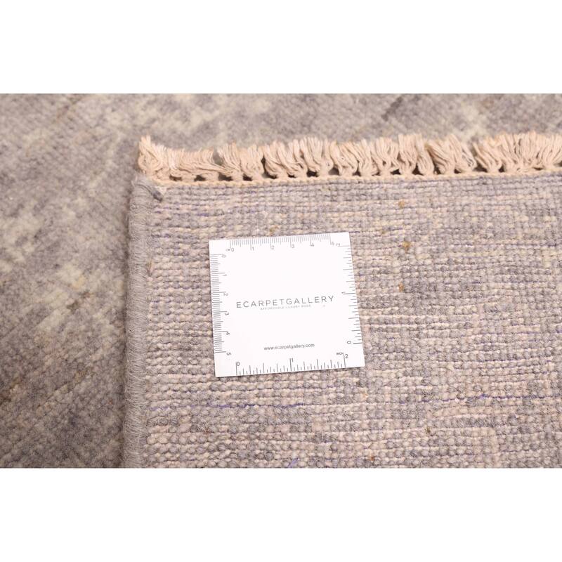 ECARPETGALLERY Hand-knotted Finest Oushak Dark Grey Wool Rug - 5'11 x 8'11