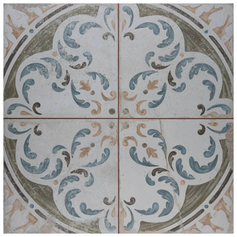 Merola Tile Kings Porto Amaral 17-5/8" x 17-5/8" Ceramic Floor and Wall Tile