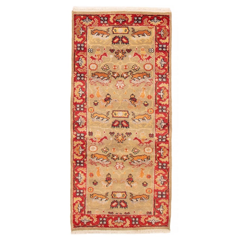 ECARPETGALLERY Hand-knotted Jules Serapi Khaki Wool Rug - 2'7 x 5'11 - Khaki - 2'7 x 5'11