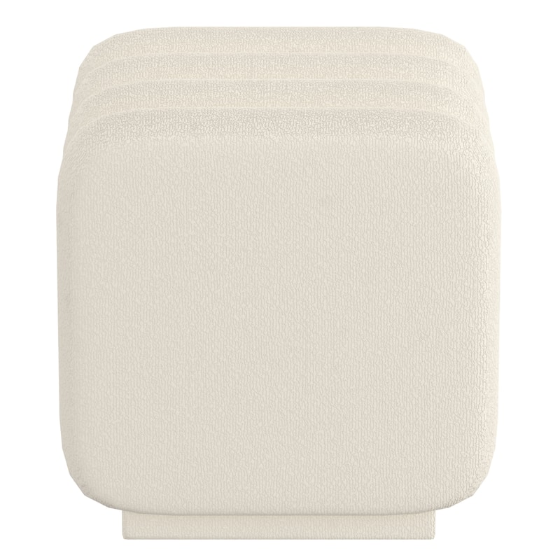 Contemporary Boucle Fabric Small Square Ottoman