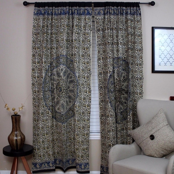 Shop Curtains For Living Room Cotton Kalamkari Mandala