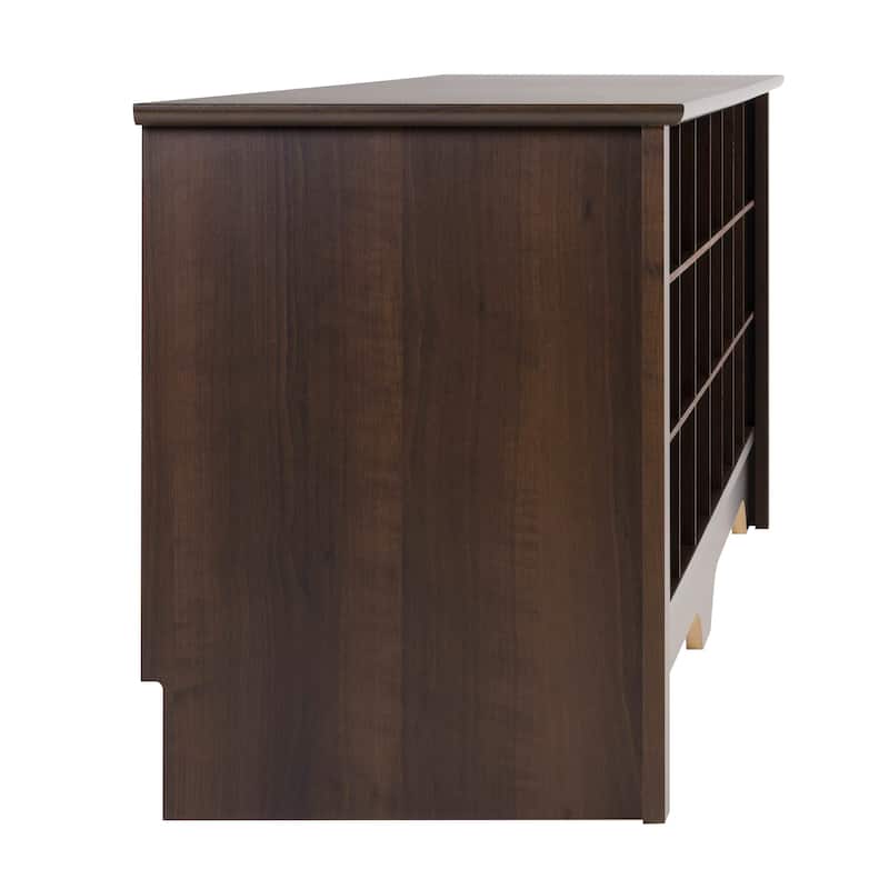 Prepac Hall Bench with Storage and Seating: 24-Shoe Cubby Bench, Ideal White Shoe Rack for Entryway