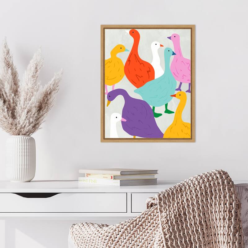 Duck Around a Find Out by Uma Gokhale Framed Canvas Wall Art