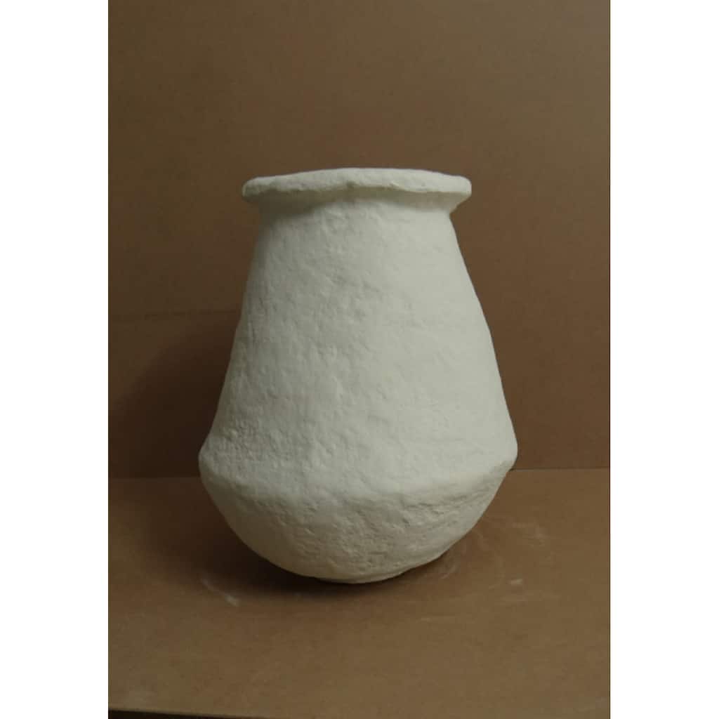 Vintage Style Paper Mache Tabletop Vase - 16" - Cream