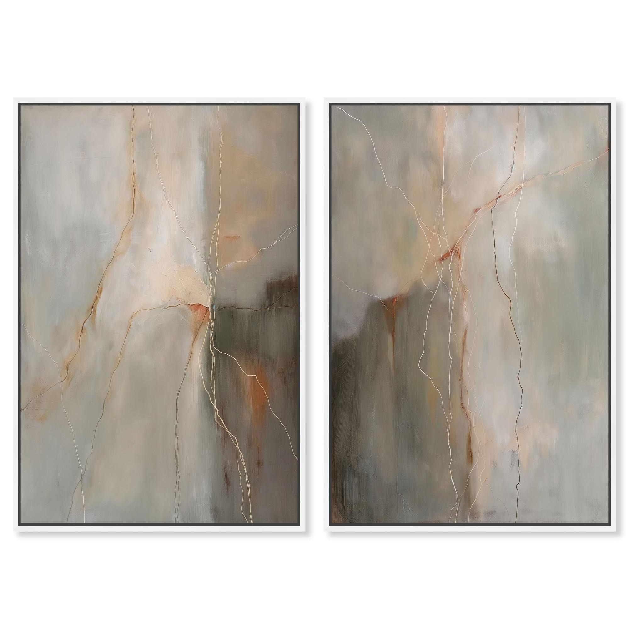 Abstract Traces Set Canvas Set of 2 by Art Remedy
