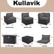 preview thumbnail 116 of 125, Kullavik 13 Pieces Outdoor Patio Furniture Set with Fire Pit Table w/ Wide Armrests