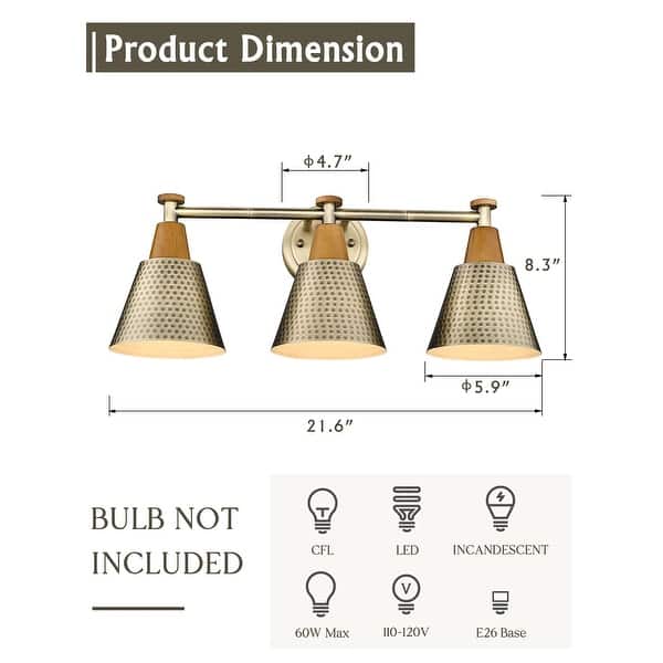 dimension image slide 7 of 10, 3/5/6-Light Modern Bathroom Vanity Light
