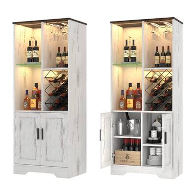 63"H Bar Cabinet with LED Light - N/A
