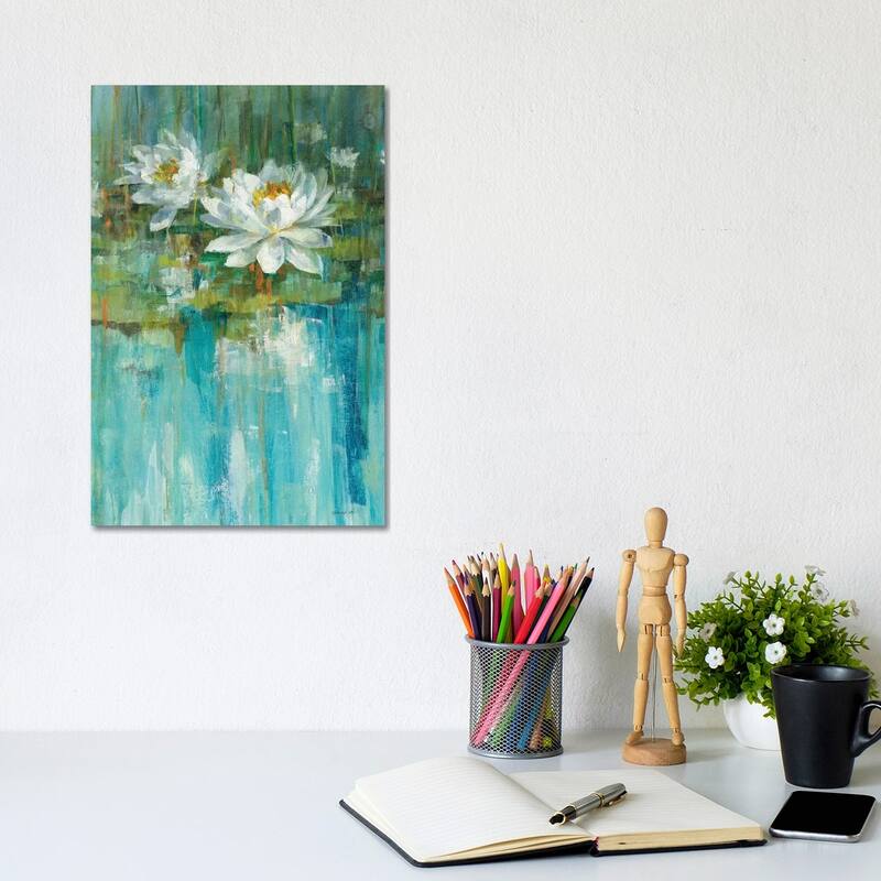 iCanvas "Water Lily Pond Panel I" by Danhui Nai Canvas Print - 12x8x0.75