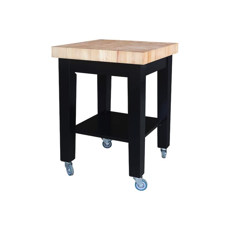 Copper Grove Lakeland Solid Parawood Kitchen Island Cart