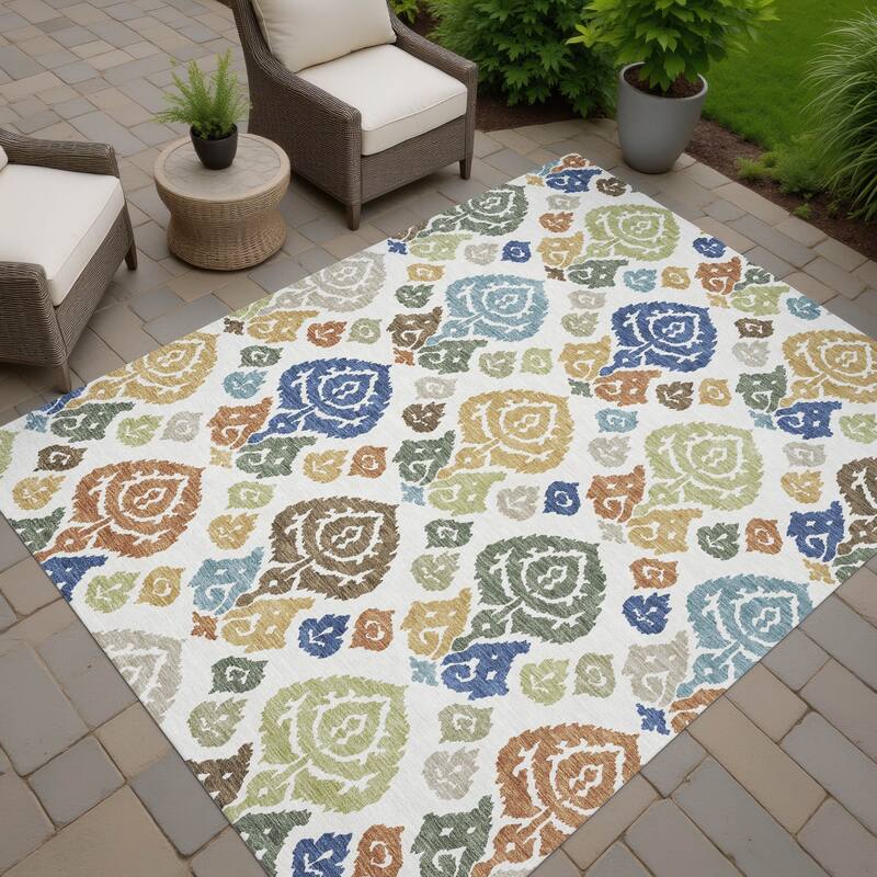 Machine Washable Indoor/ Outdoor Casual Zona Chantille Rug