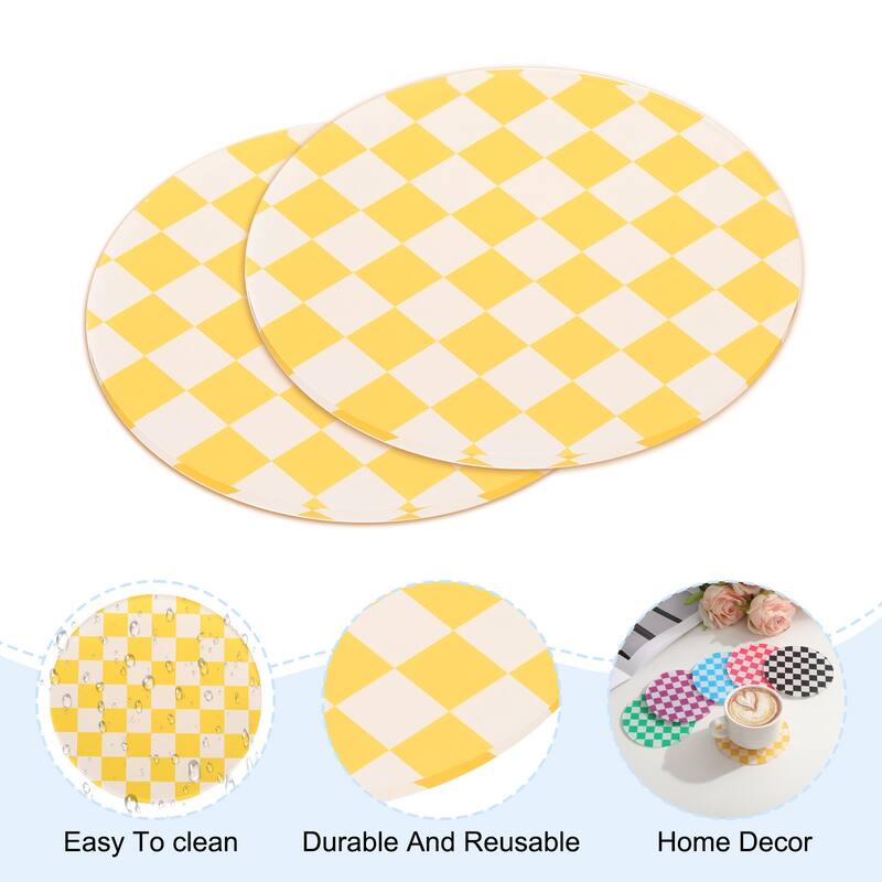 2pcs Acrylic Cup Coasters, Acrylic Drink Coaster Tabletop Mat