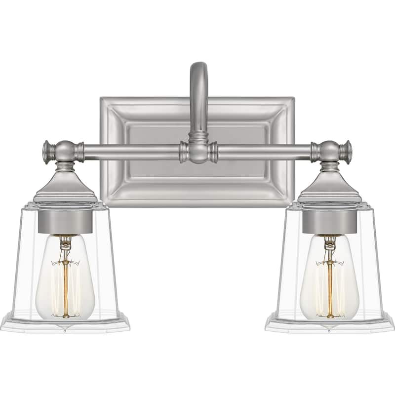 Nicholas 2-Light Bathroom Vanity Light in Brushed Nickel