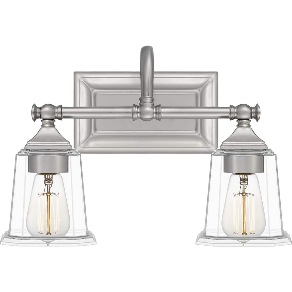 Nicholas 2-Light Bathroom Vanity Light in Brushed Nickel