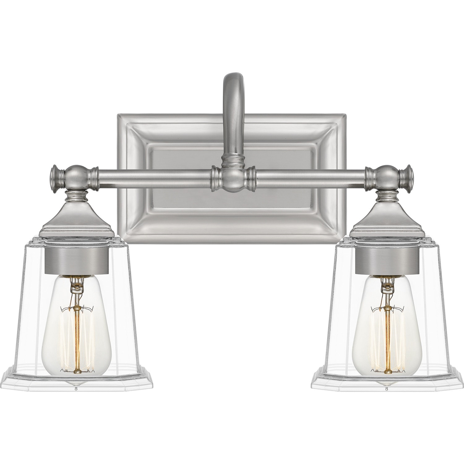 Nicholas 2-Light Bathroom Vanity Light in Brushed Nickel