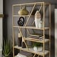 preview thumbnail 2 of 7, Cariba Geometric Gold Metal Bookcase by iNSPIRE Q Bold
