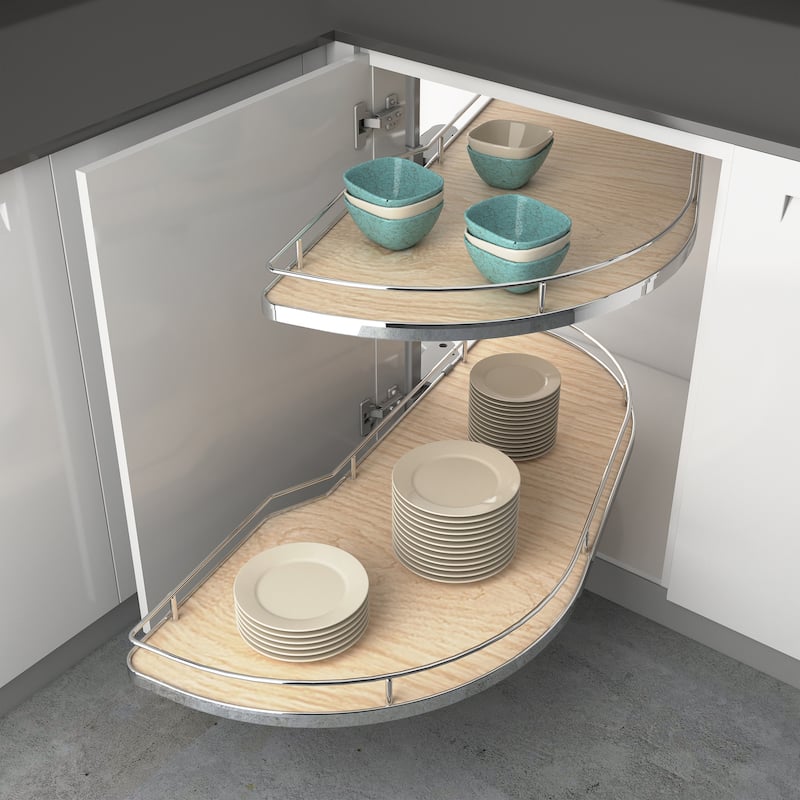 Rev-A-Shelf 587-18-R Modern 38-7/16"W Pull Out Two Tier Lazy Susan