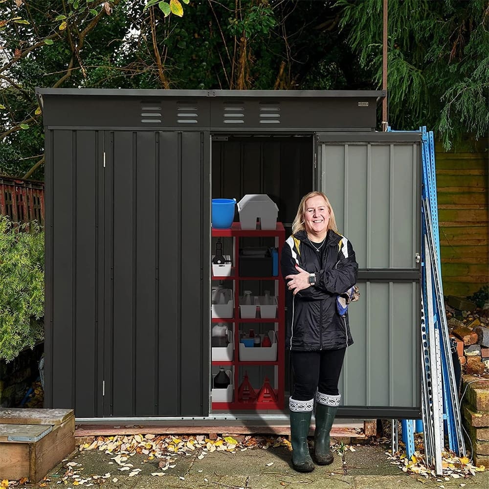 5 ft. W x 3 ft. D Metal Storage Shed with Double Door (16.24 sq. ft.)