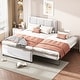 preview thumbnail 1 of 21, Merax Full Size Upholstery platform bed with Trundle Beige