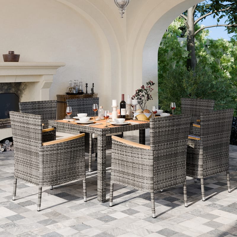 Futzca Outdoor Patio Dining Set with Table and Chairs, 5 Or 7 Pieces - N/A