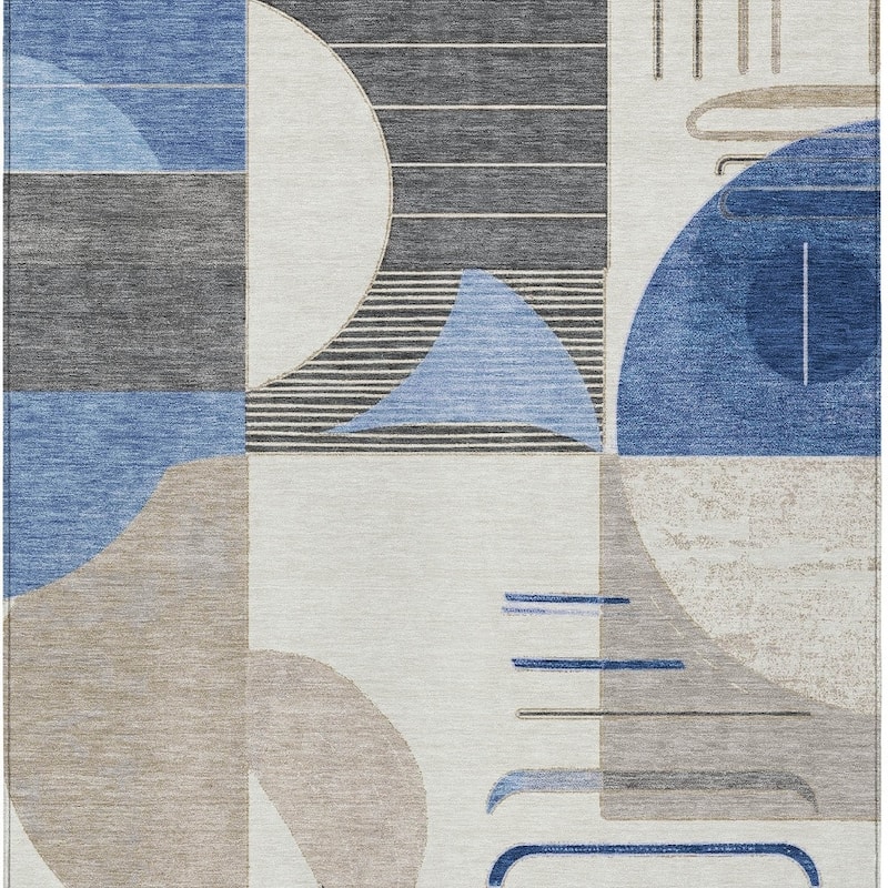HomeRoots Geometric Modern Rectangle Outdoor Rug