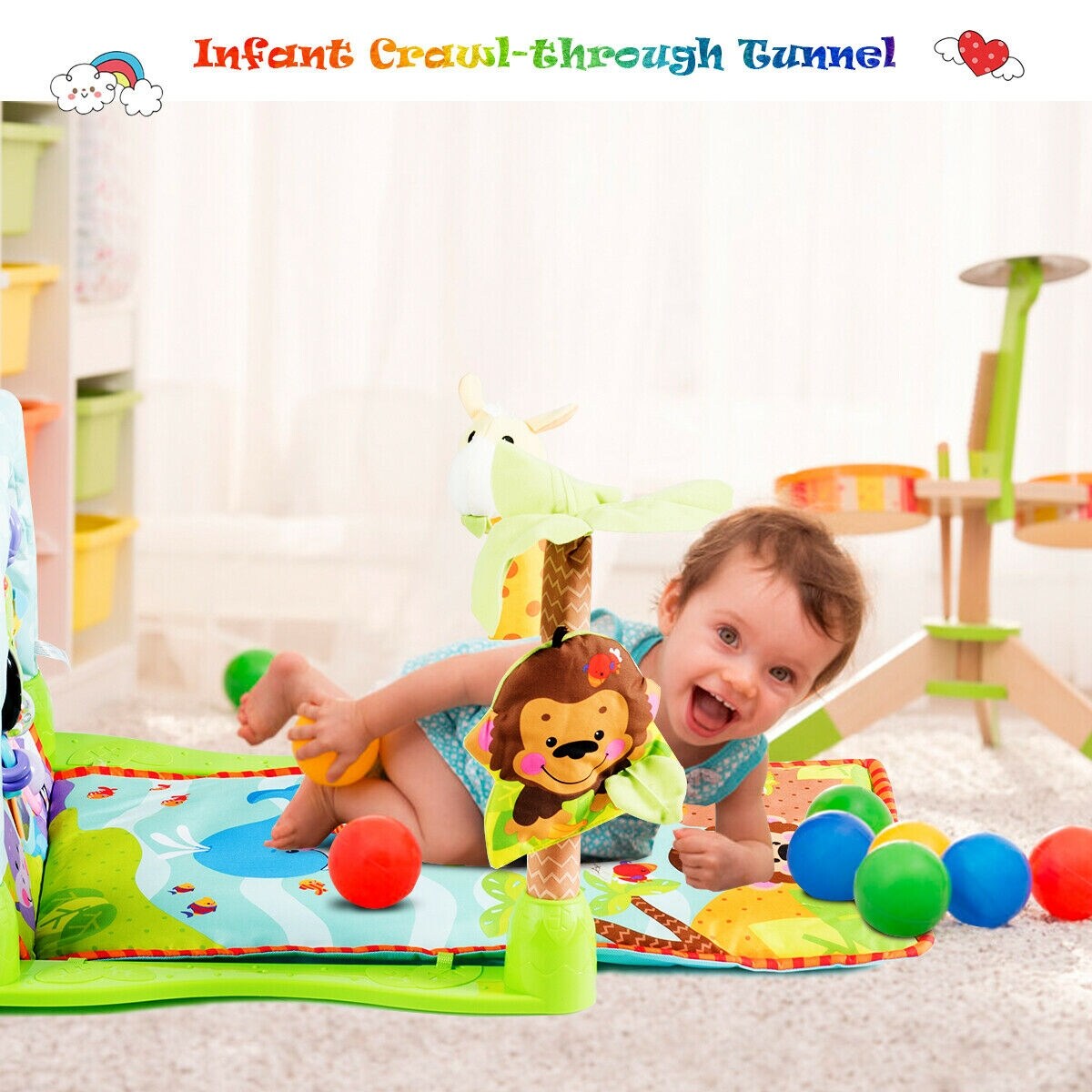 Shop Gymax 4 In 1 Activity Play Mat Baby Activity Center W 3