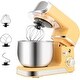 preview thumbnail 34 of 36, 3.2Qt Stand Mixer, 6-Speed Lightweight Kitchen Mixer with Whisk, Hook Yellow